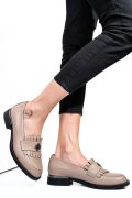 MOCASINI BEJ PIELE NATURALA 251628NP