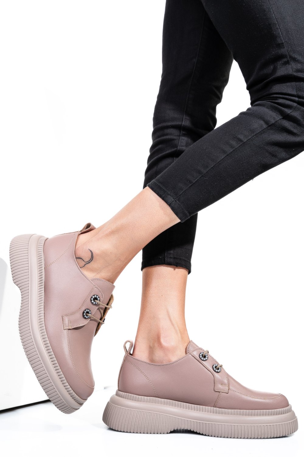 PANTOFI TAUPE PIELE NATURALA 251617NP