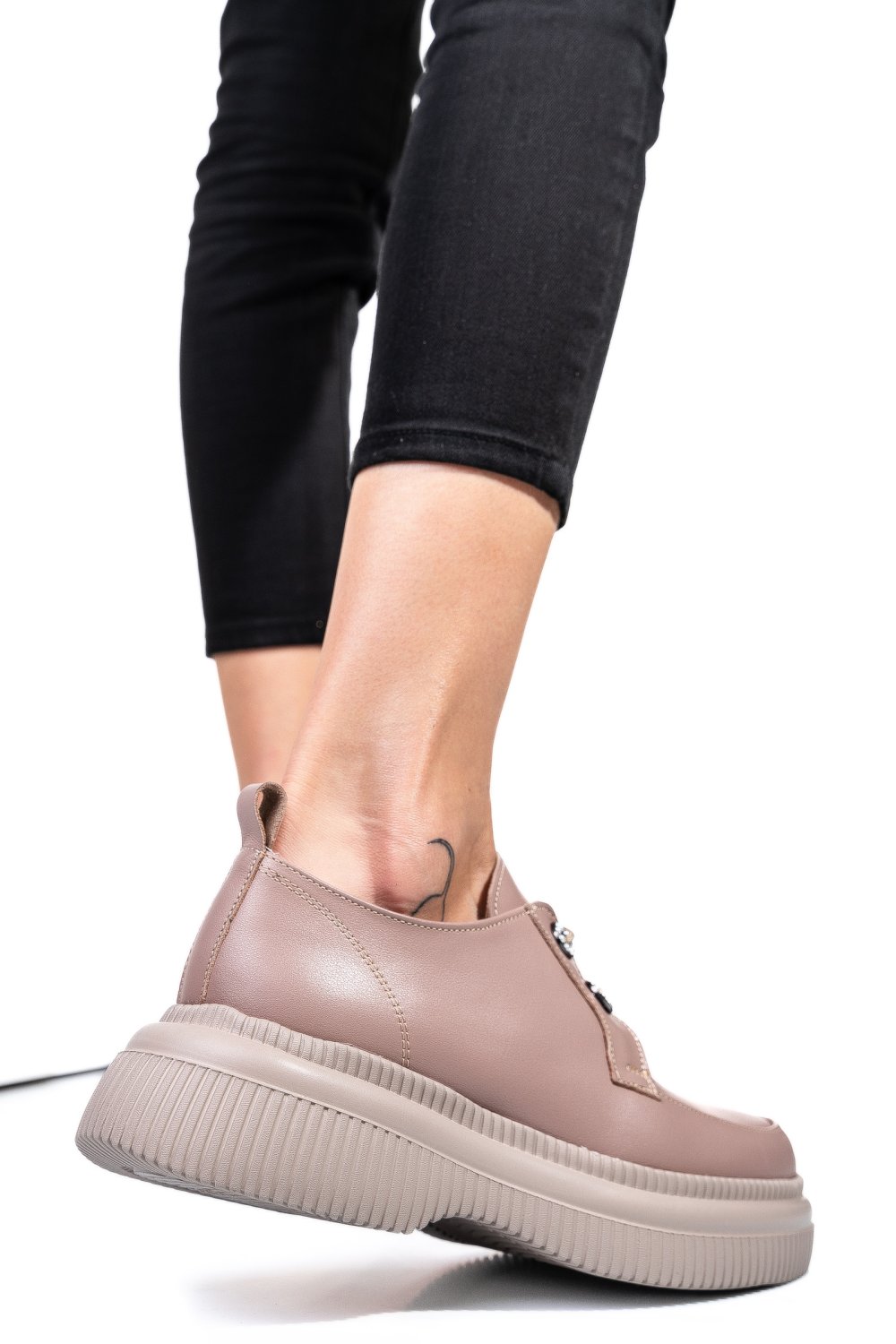 PANTOFI TAUPE PIELE NATURALA 251617NP