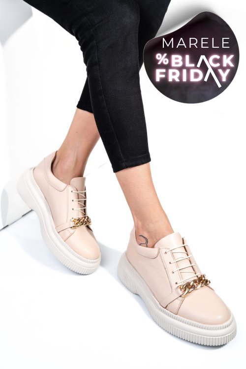 Pantofi bej piele naturala  251620np