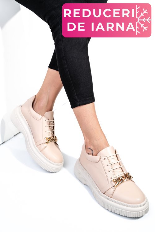 Pantofi bej piele naturala  251620np