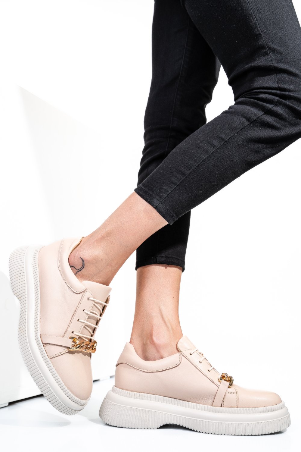 PANTOFI BEJ PIELE NATURALA  251620NP