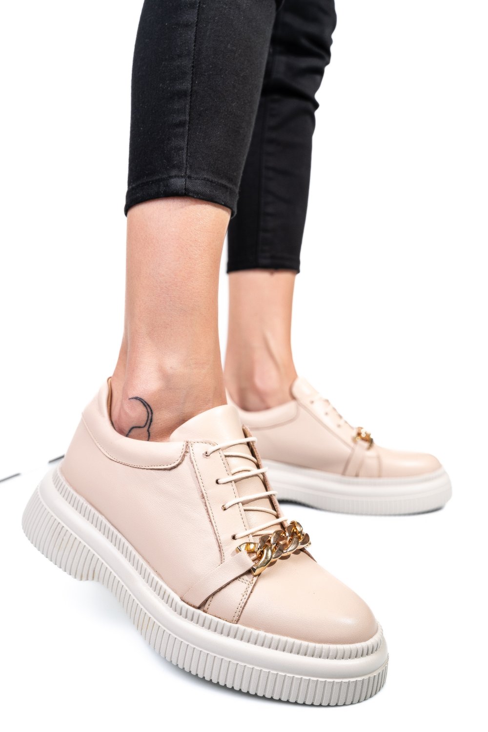 PANTOFI BEJ PIELE NATURALA  251620NP