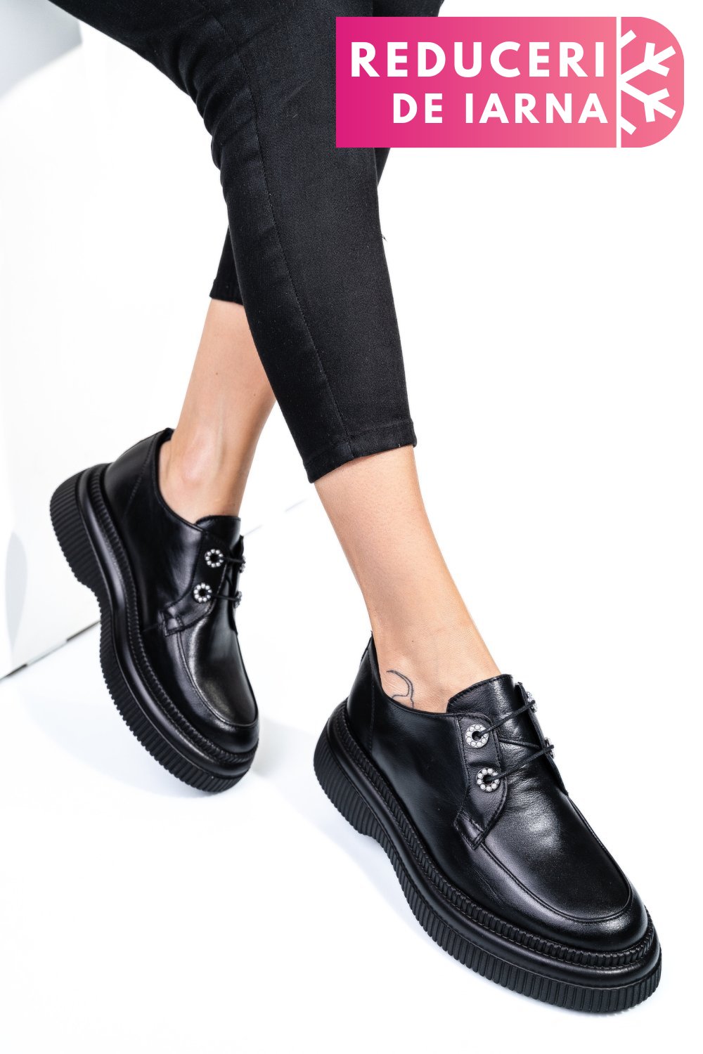 PANTOFI NEGRI PIELE NATURALA 251617NP