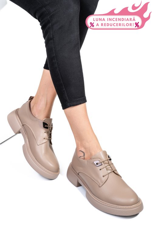 Pantofi bej piele naturala  251622np
