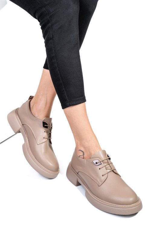 Pantofi bej piele naturala  251622np