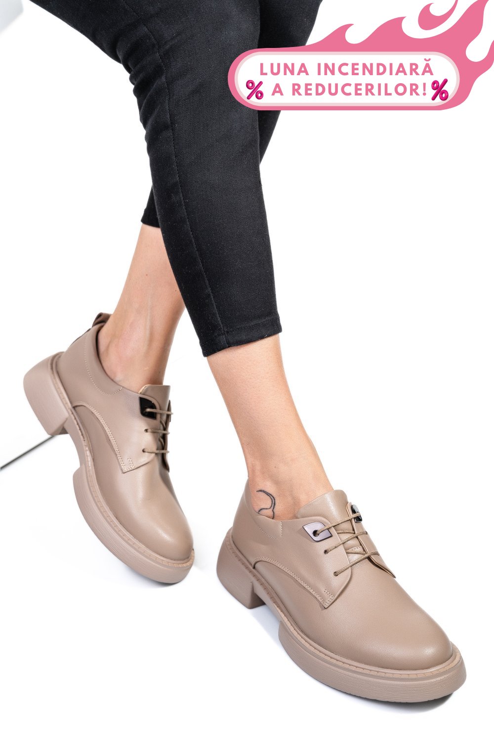 PANTOFI BEJ PIELE NATURALA  251622NP