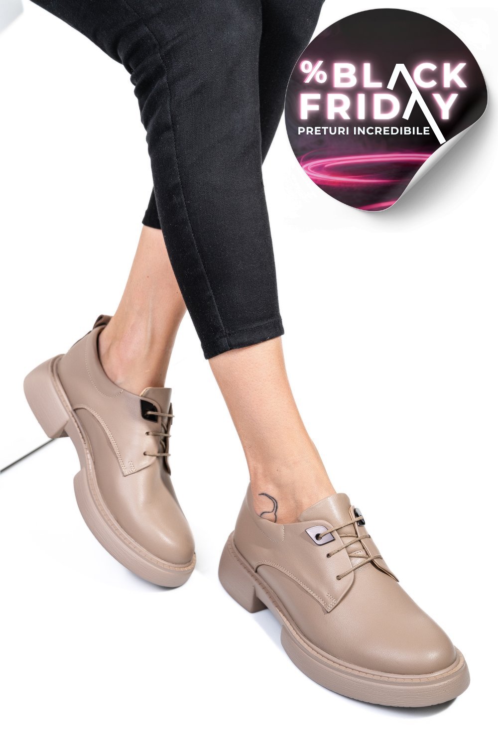 PANTOFI BEJ PIELE NATURALA  251622NP