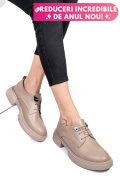 PANTOFI BEJ PIELE NATURALA  251622NP
