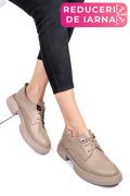 PANTOFI BEJ PIELE NATURALA  251622NP