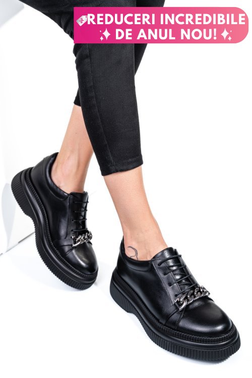 Pantofi negri piele naturala  251620np