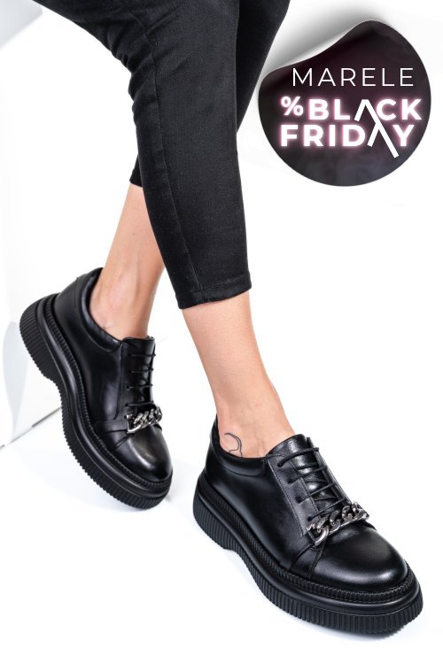 Pantofi negri piele naturala  251620np