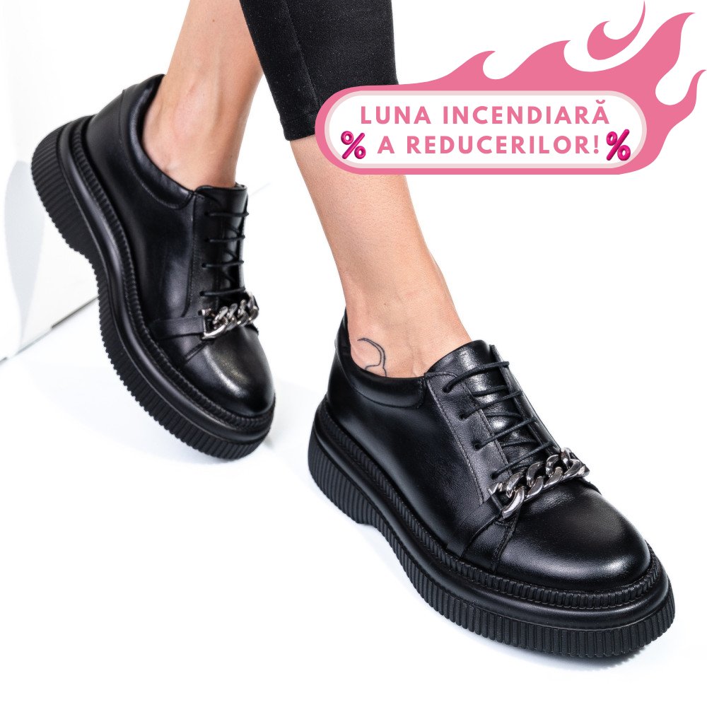 PANTOFI NEGRI PIELE NATURALA  251620NP