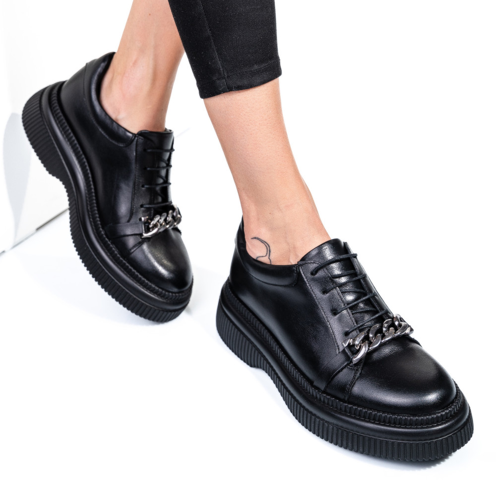 PANTOFI NEGRI PIELE NATURALA  251620NP