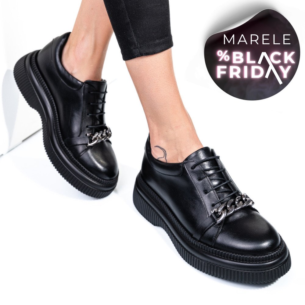 PANTOFI NEGRI PIELE NATURALA  251620NP