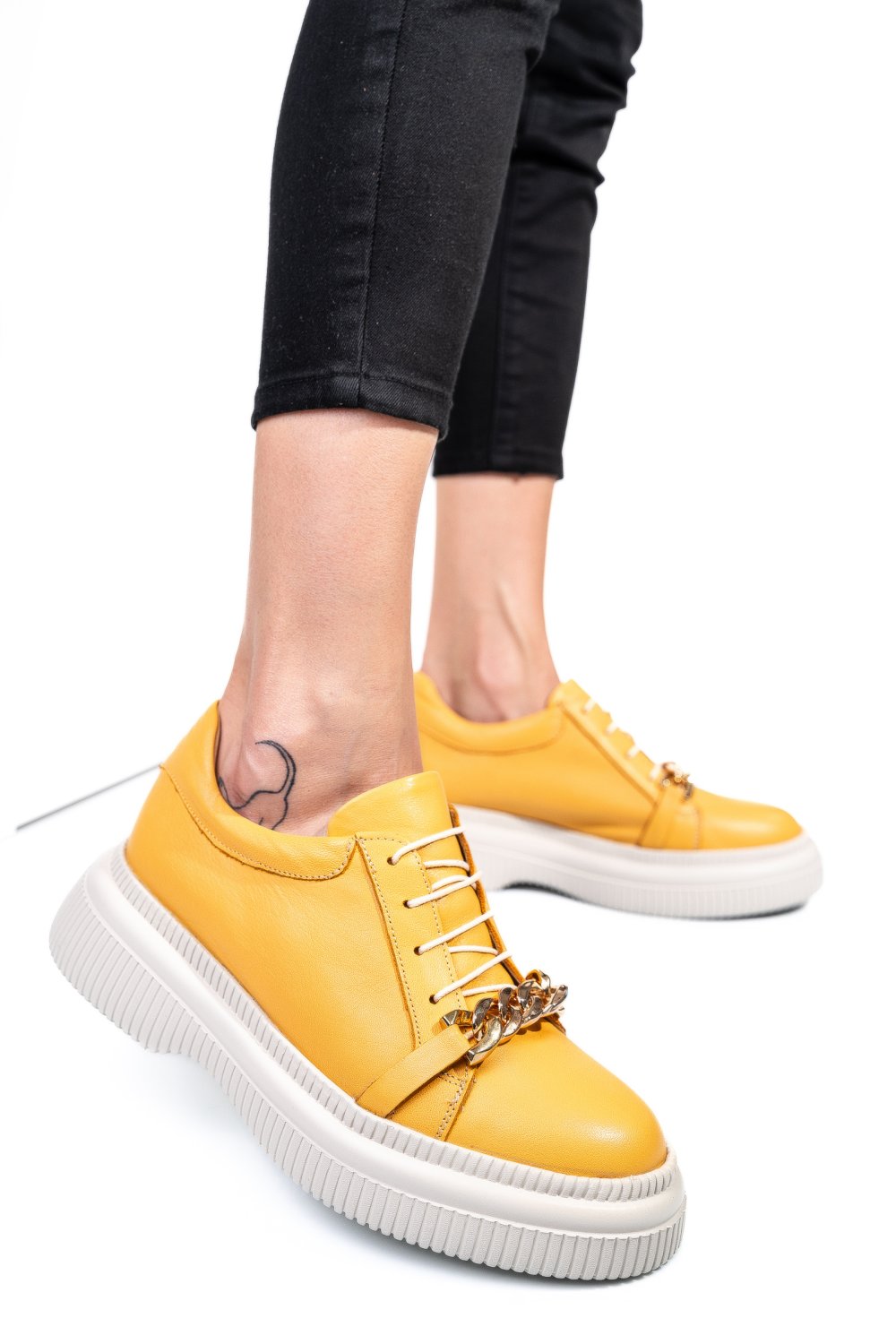 PANTOFI GALBENI PIELE NATURALA  251620NP