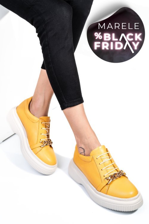 Pantofi galbeni piele naturala  251620np