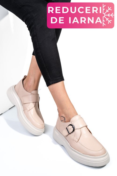 Mocasini roz piele naturala 251618np