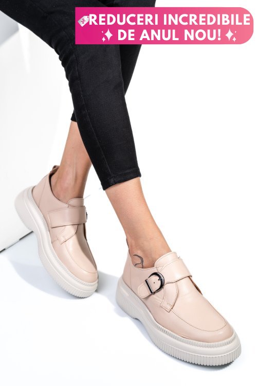 Mocasini roz piele naturala 251618np