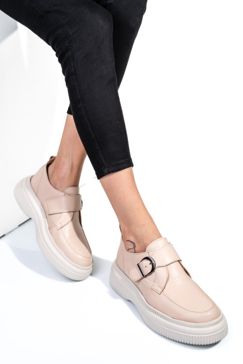 Mocasini roz piele naturala 251618np