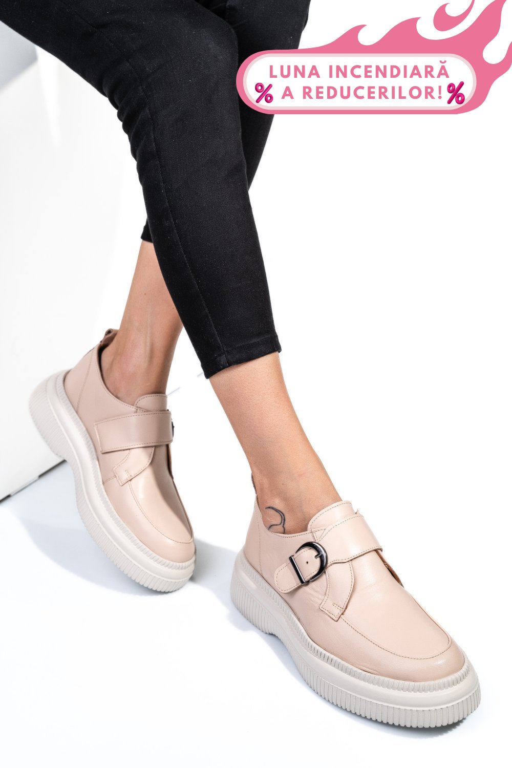 MOCASINI ROZ PIELE NATURALA 251618NP