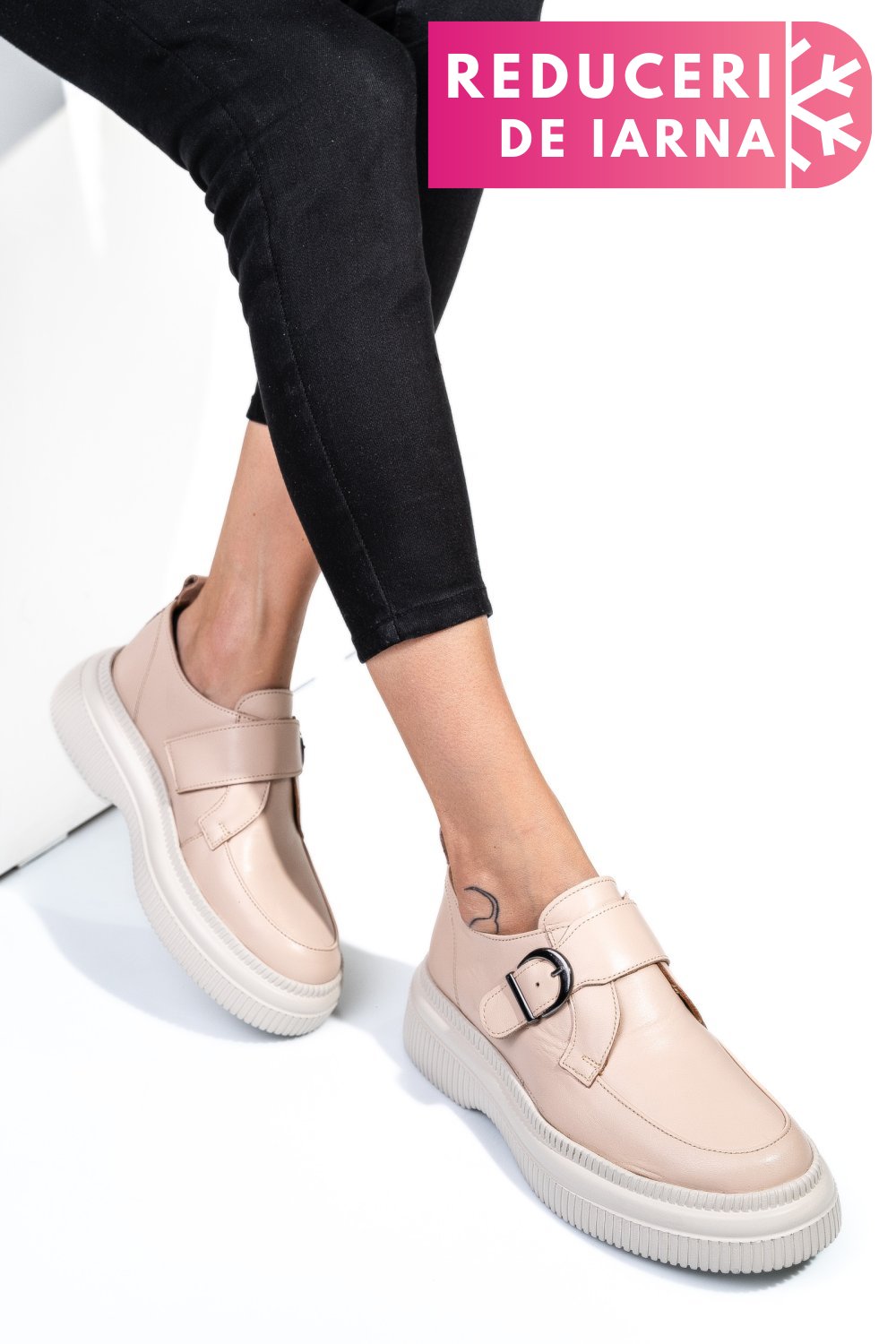 MOCASINI ROZ PIELE NATURALA 251618NP