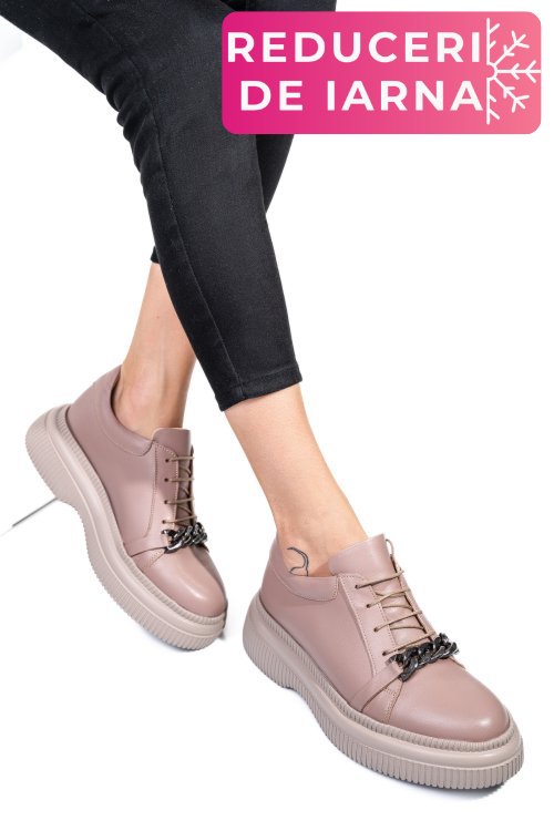 Pantofi taupe piele naturala  251620np