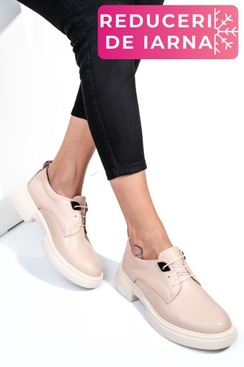 Pantofi roz piele naturala  251622np