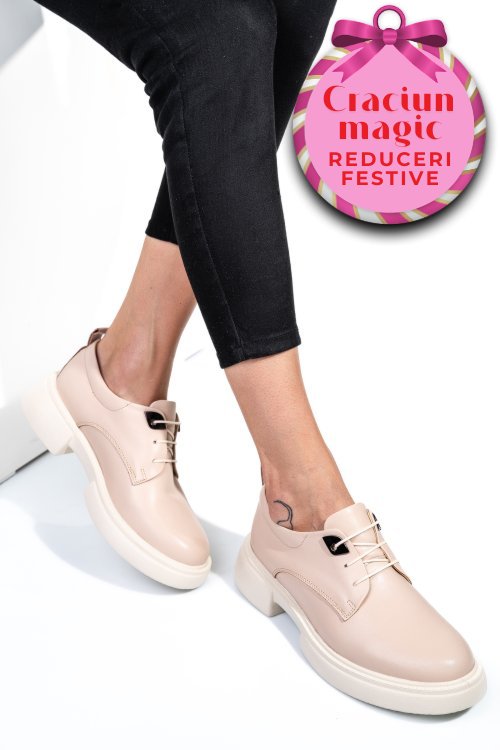 Pantofi roz piele naturala  251622np
