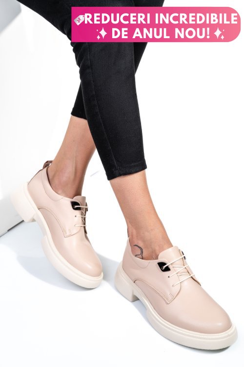 Pantofi roz piele naturala  251622np