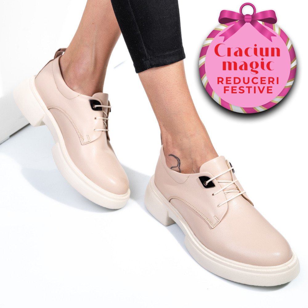 PANTOFI ROZ PIELE NATURALA  251622NP