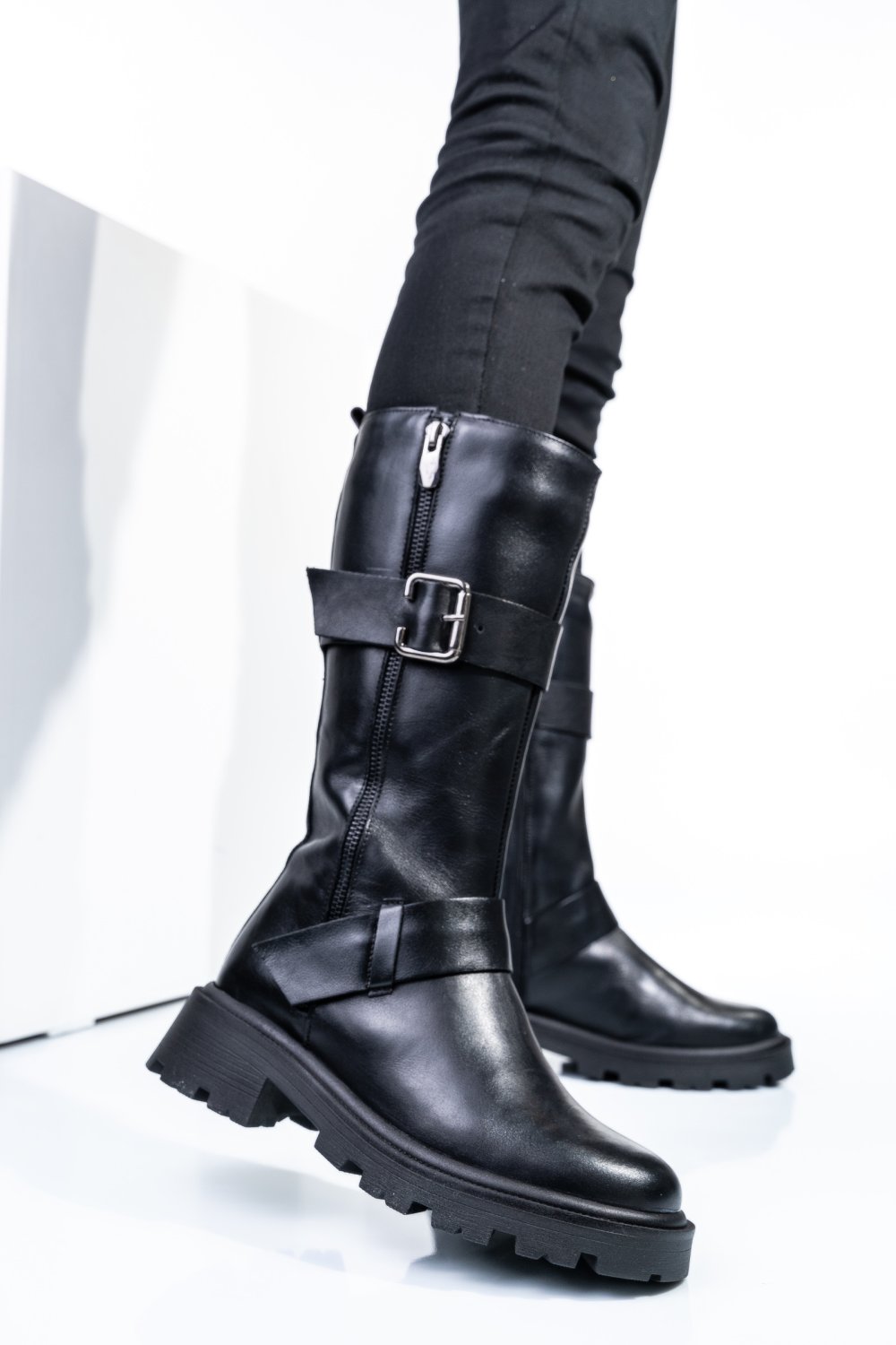 GHETE NEGRE PIELE NATURALA 242845NP