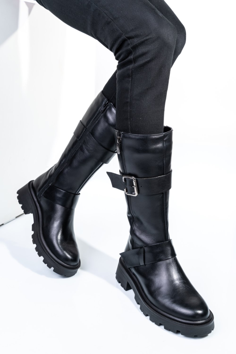 GHETE NEGRE PIELE NATURALA 242845NP