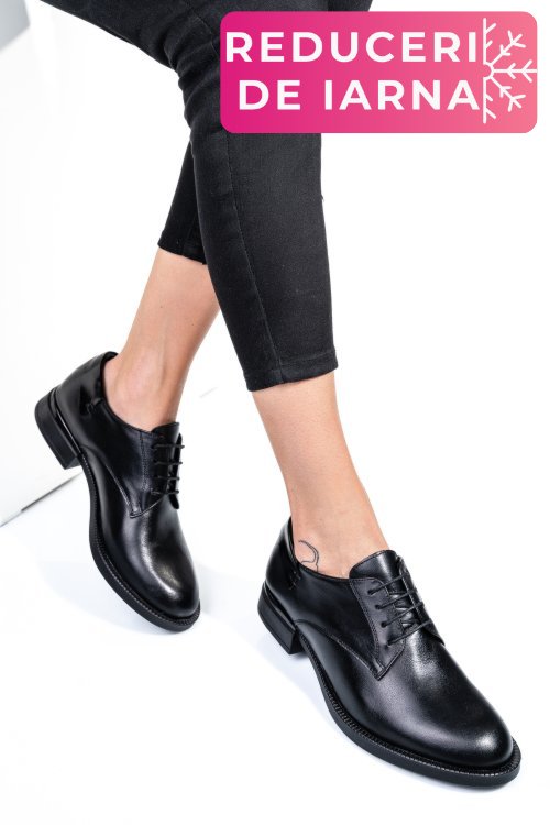 Pantofi negri piele naturala  251624np