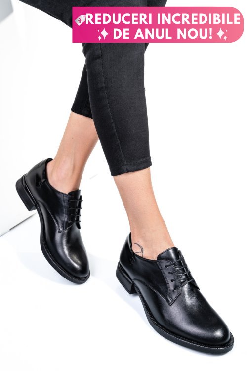 Pantofi negri piele naturala  251624np