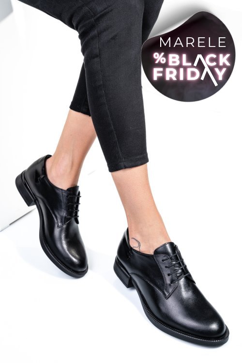 Pantofi negri piele naturala  251624np