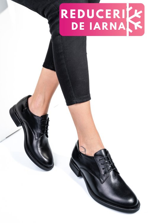 Pantofi negri piele naturala  251624np