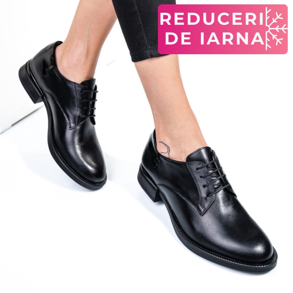 PANTOFI NEGRI PIELE NATURALA  251624NP