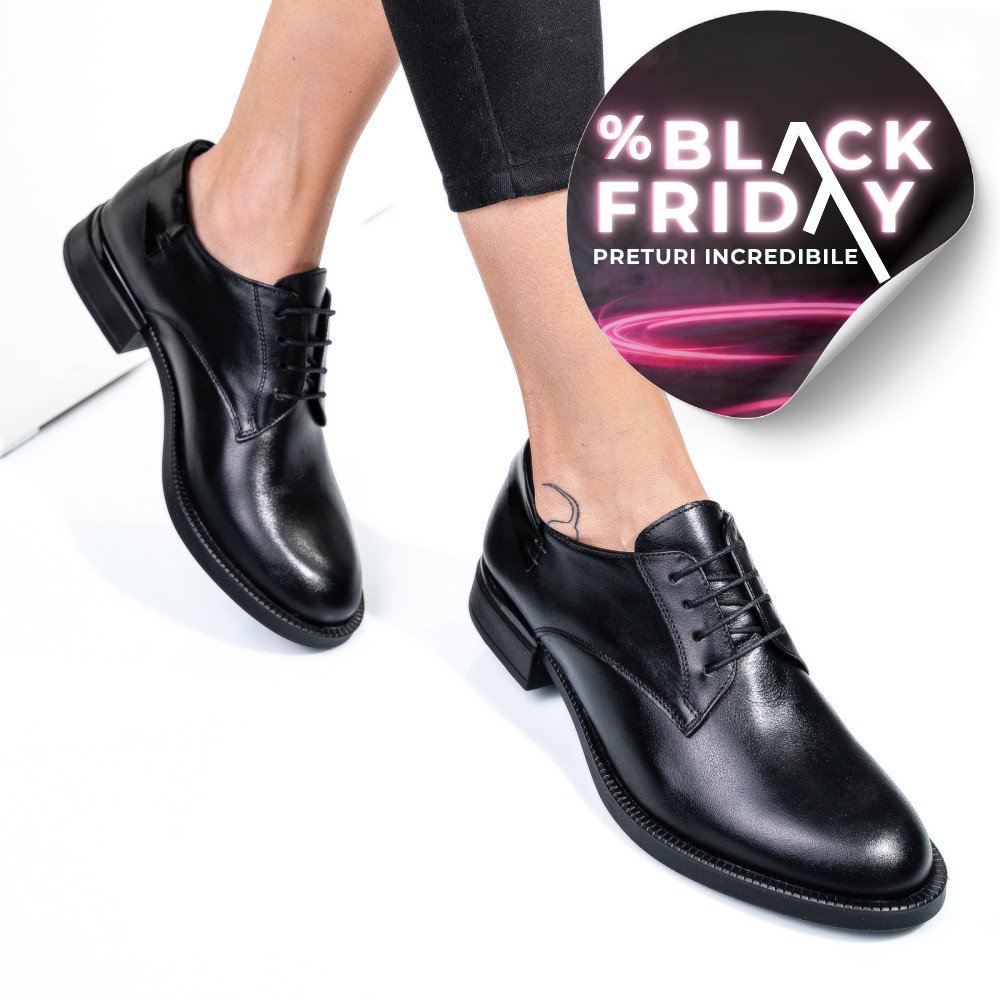 PANTOFI NEGRI PIELE NATURALA  251624NP