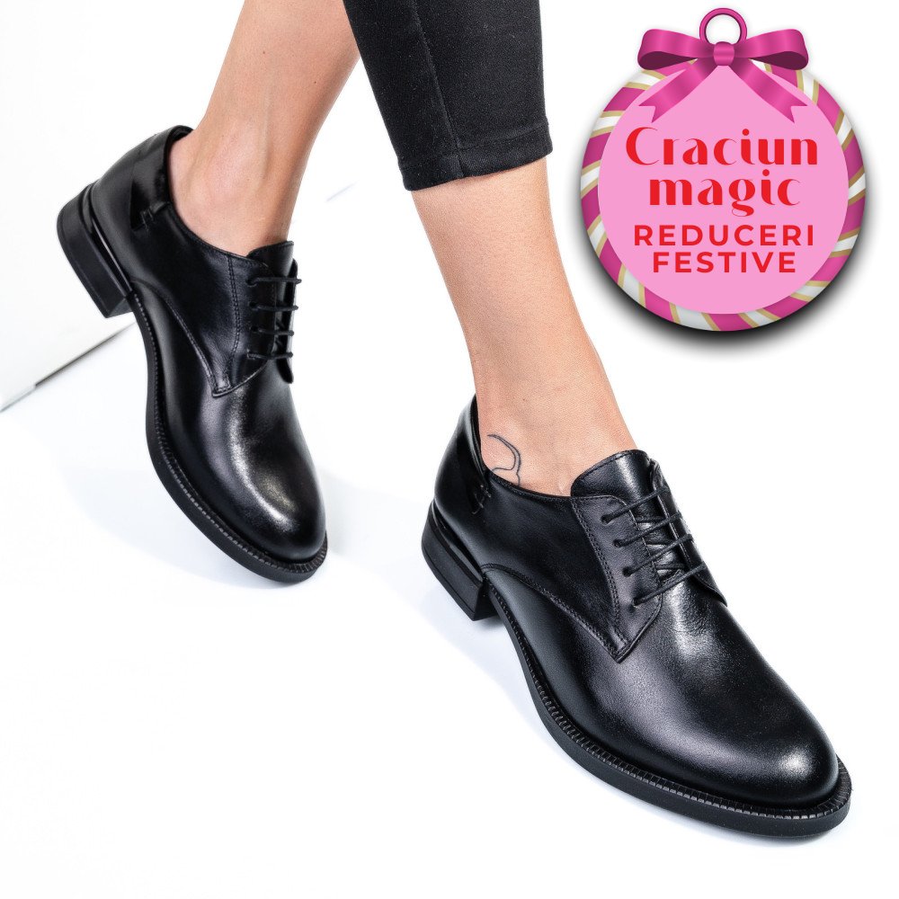 PANTOFI NEGRI PIELE NATURALA  251624NP