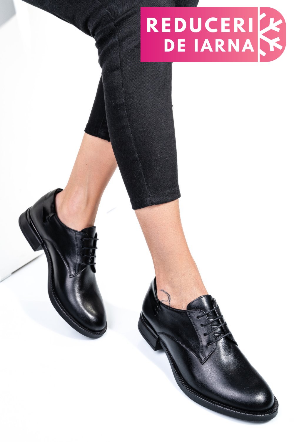 PANTOFI NEGRI PIELE NATURALA  251624NP