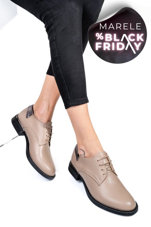 Pantofi bej piele naturala  251624np