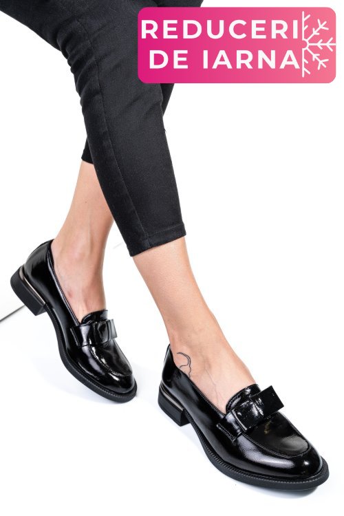 Mocasini negri piele naturala lacuita 251627npk