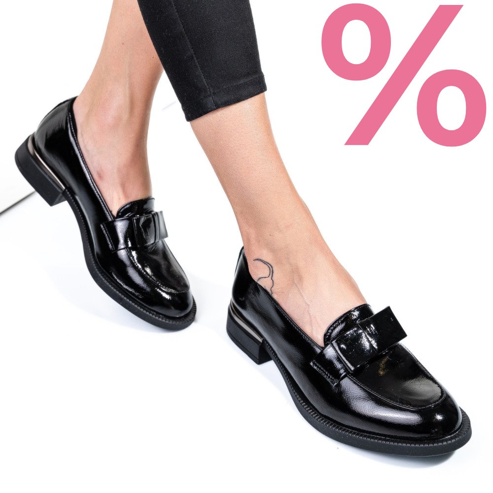 MOCASINI NEGRI PIELE NATURALA LACUITA 251627NPK