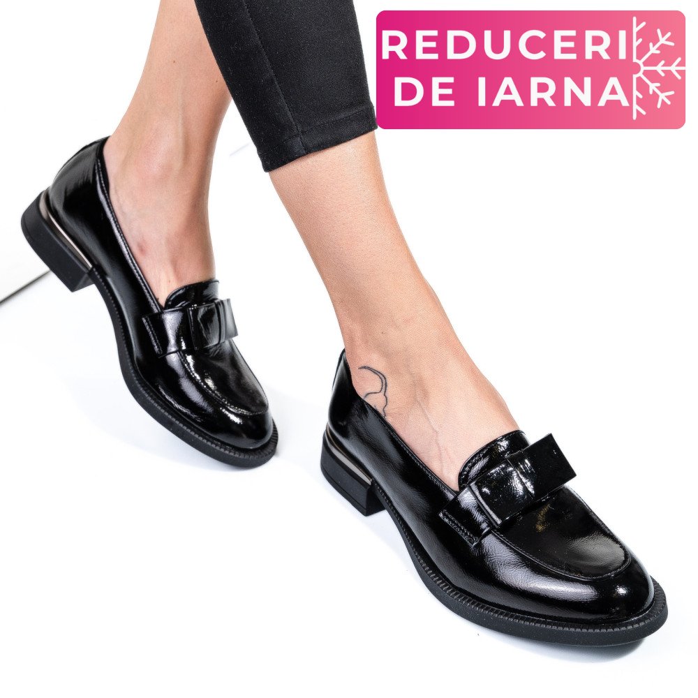MOCASINI NEGRI PIELE NATURALA LACUITA 251627NPK