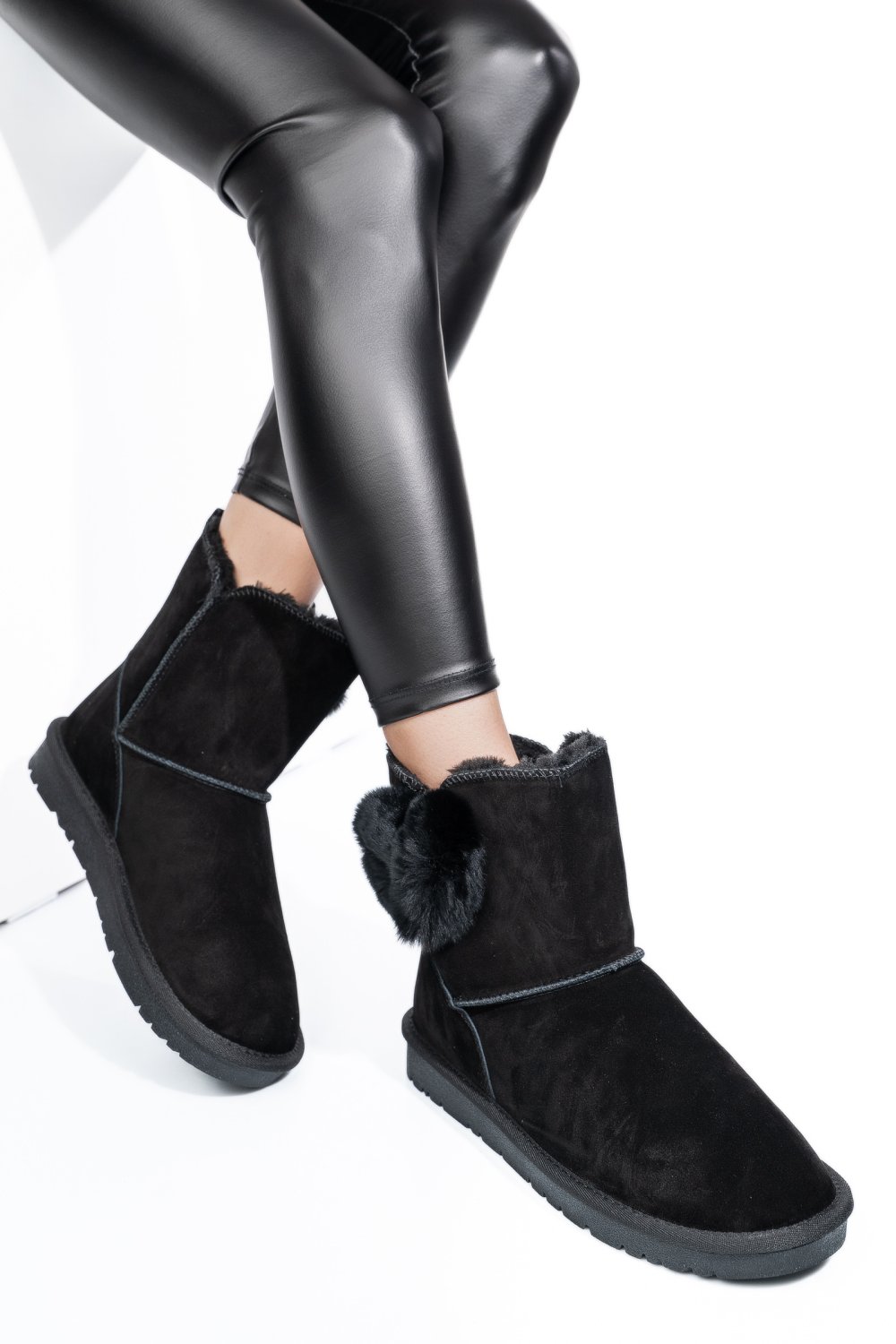 CIZME NEGRE PIELE NATURALA INTOARSA 8SP131