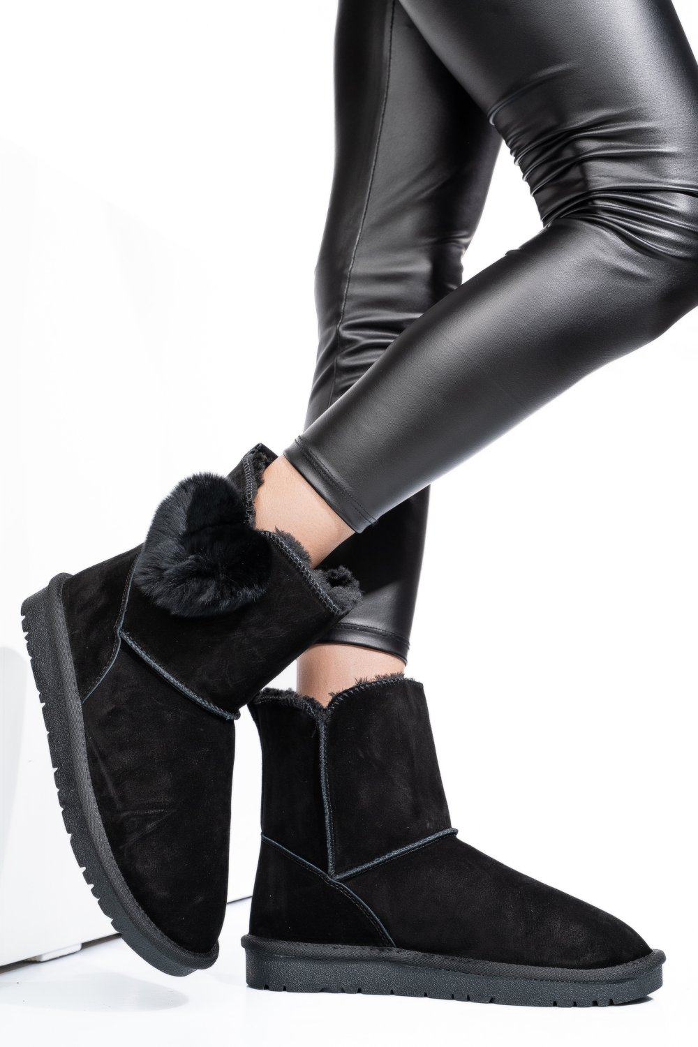 CIZME NEGRE PIELE NATURALA INTOARSA 8SP131