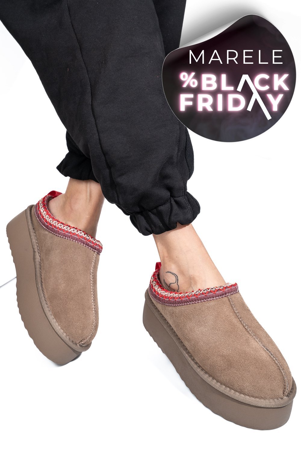 SABOTI TAUPE PIELE NATURALA INTOARSA 1S77253