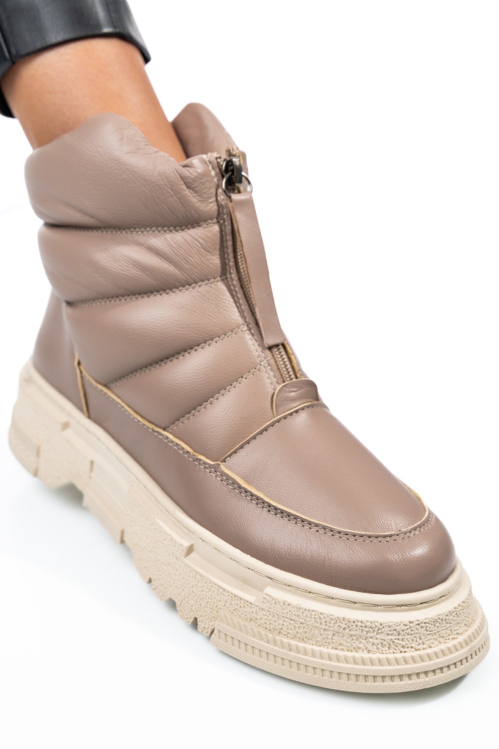 GHETE BEIGE PIELE NATURALA APCK4003