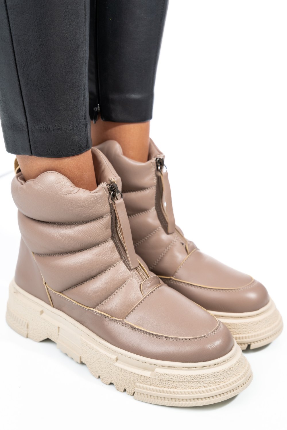 GHETE BEIGE PIELE NATURALA APCK4003